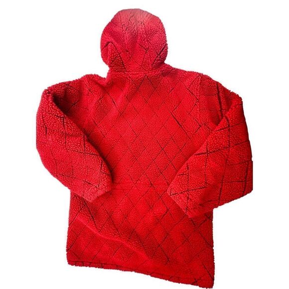 VTG LL Bean Quilted Sherpa Coat Red True Vintage Made in USA Size Medium - Picture 2 of 12